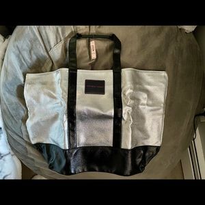 Victoria's Secret Large Metallic Woven Beach Tote